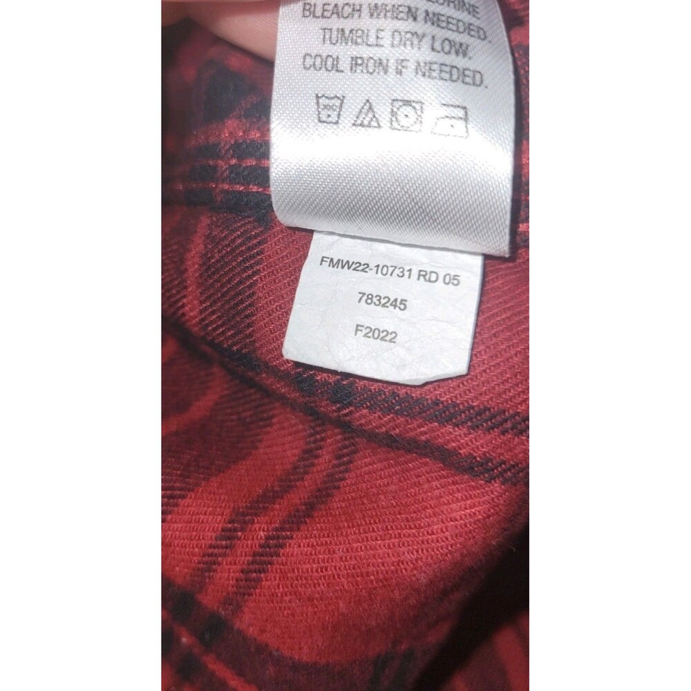 Ridgecut Toughwear Men's 2XL Heavyweight Plaid Flannel Shirt Red Black Workwear - Picture 9 of 9